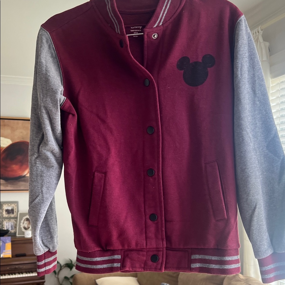 Maroon and Gray Mickey Mouse Jacket